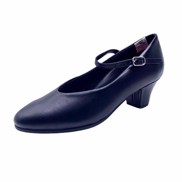 New Black Comfort Character Teens 4 Dance Class Buckle Shoes Dance Salsa Ballrom - Picture 2 of 7